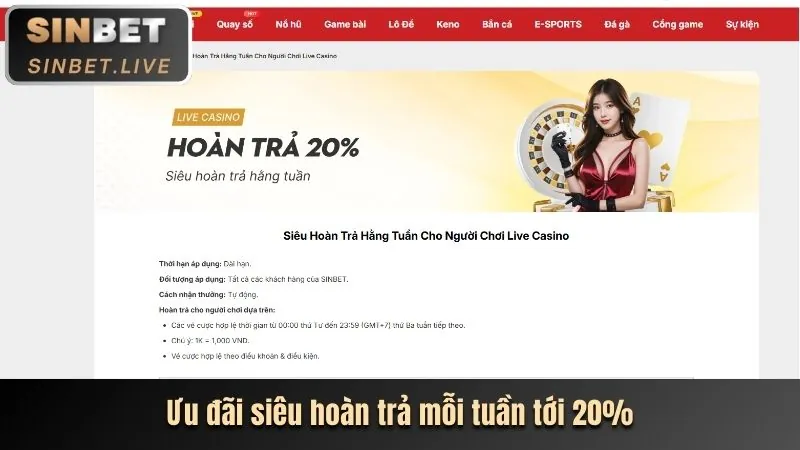 Hoàn trả hàng tuần không giới hạn vx88 win